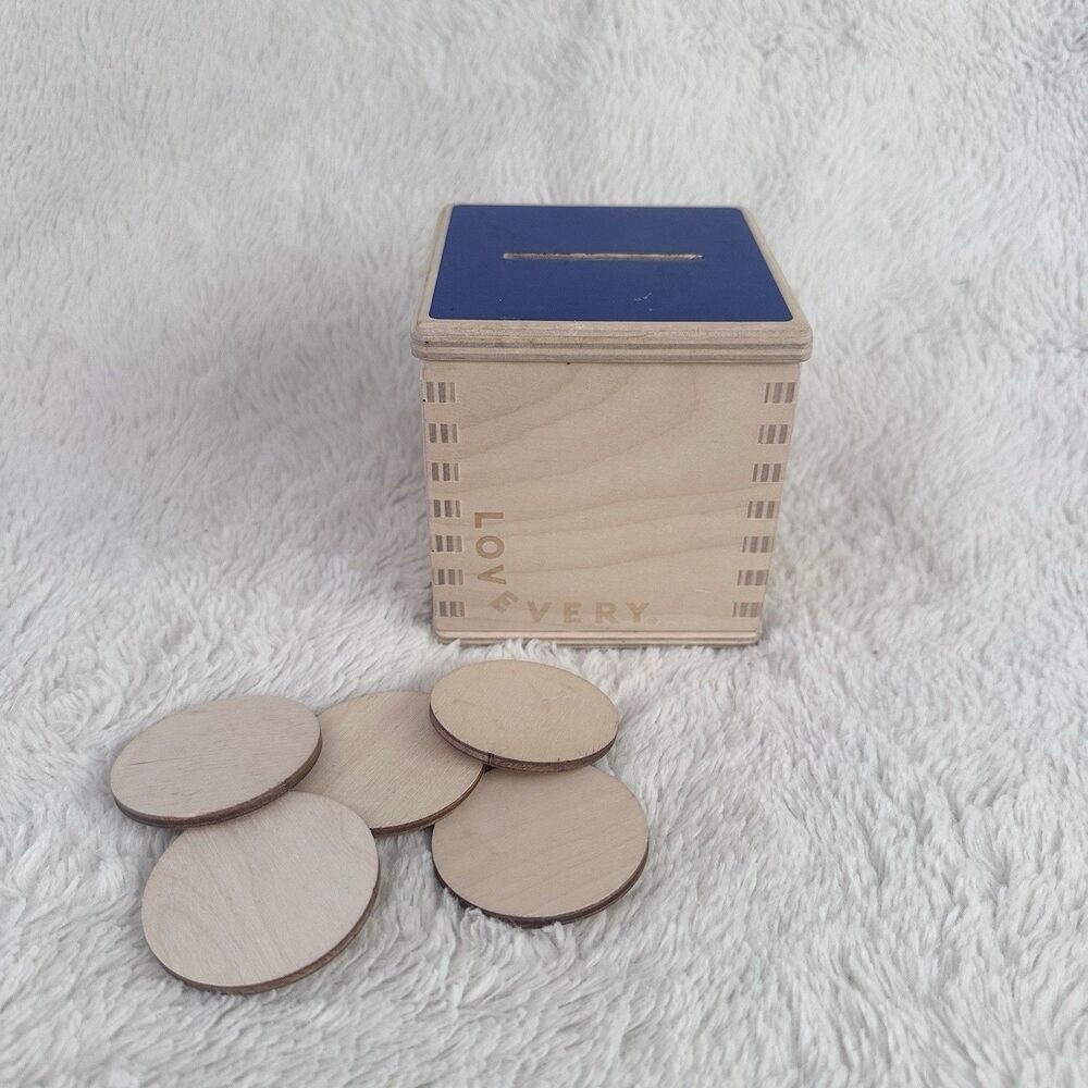 Lovevery Wooden Coin Bank Drop Box Development Skill Toy The Babbler Play Kit